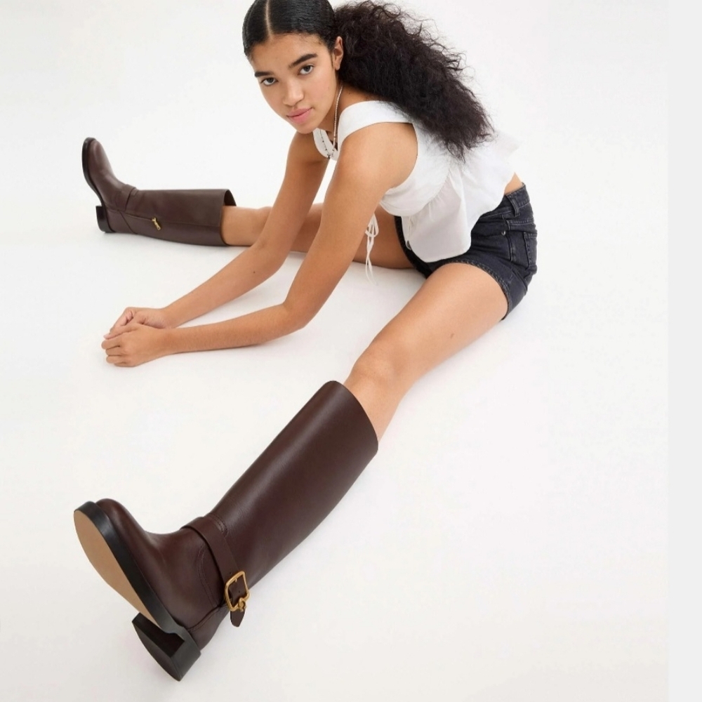 Coach Knee High Boots 7.5 Chocolate Brown Madeline Equestrian Old Money New $295